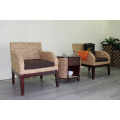 Natural Water Hyacinth Armchairs Set for Indoor Furniture